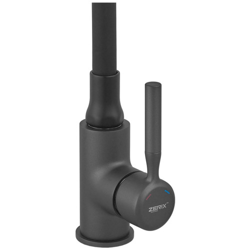 Смеситель для кухни Zerix Atrium-011-T Graphite Refl.Black (Цвет графит+силик.излив черный) (ZX6106)