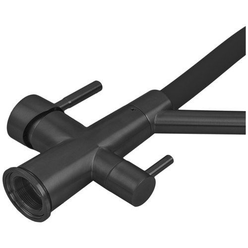 Змішувач для кухні з силіконовим виливом Zerix MAG-021 Black Refl.Black з нержавіючої сталі SUS304 з виходом для питної води (ZX6006)