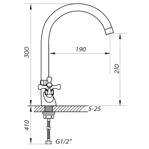 Смеситель для кухни Zerix TLA 827 (ZX0075)
