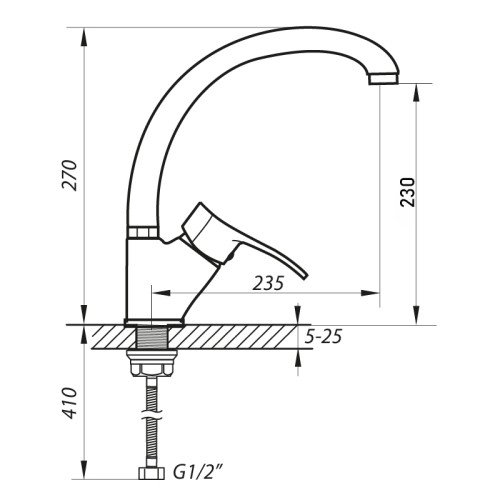Смеситель для кухни Zerix DYU 135 (ZX0023)