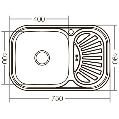 Мийка кухонна Zerix Z7549-08-180D (decor) (ZX1607)