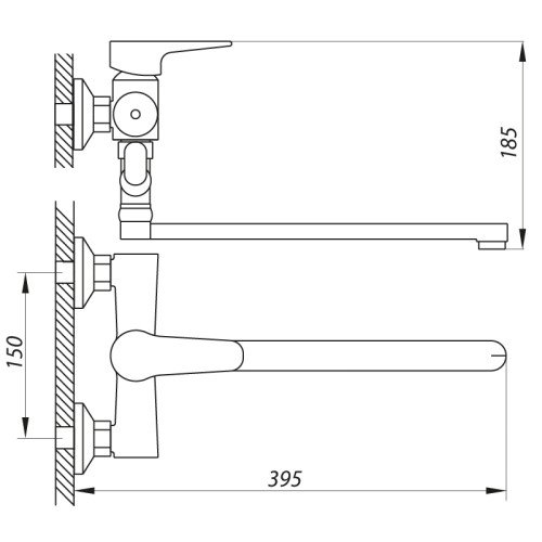 Смеситель для ванны Zerix PUD6 045 (ZX2937)