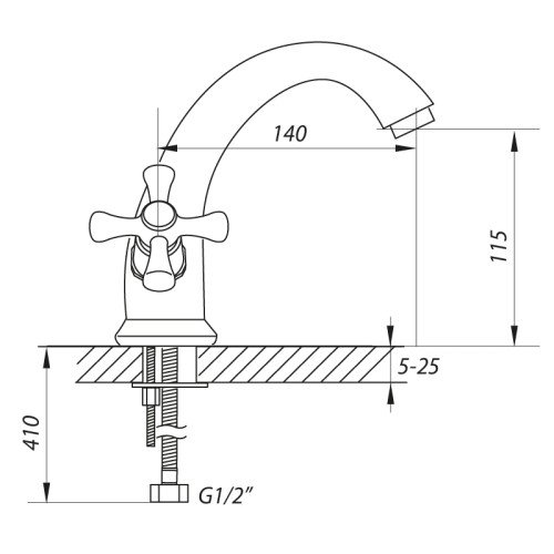 Смеситель для умывальника ZERIX JAP 856 (ZX0038)