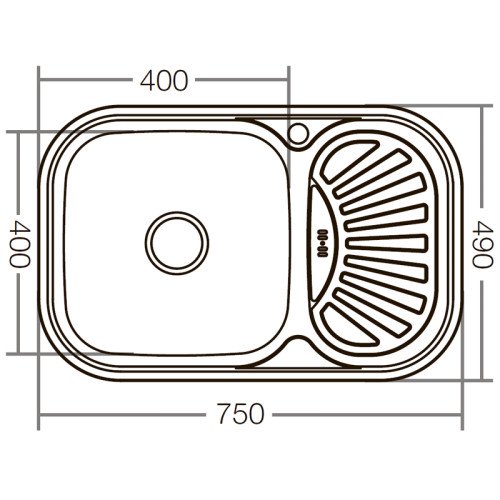 Мойка кухонная Zerix Z7549-08-180E (satin) (ZX1606)