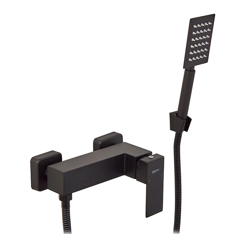 Змішувач для душу Zerix KUB-003 Black з нерж. сталі SUS304 (колір чорний) (ZX4848)