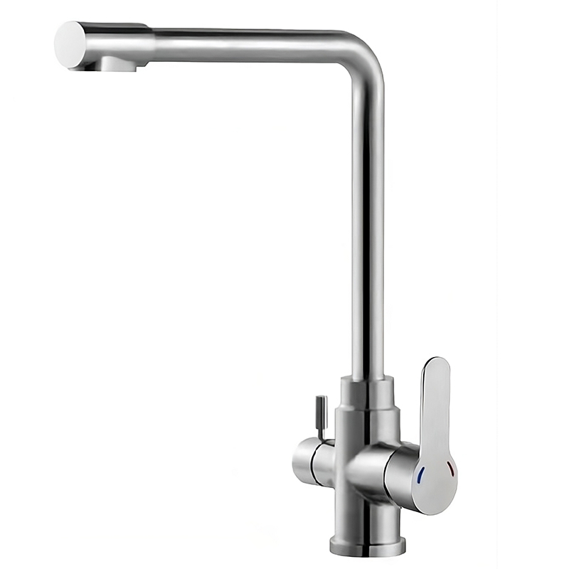 Смеситель для кухни ZERIX DAX-021 с вых. для питьевой воды (нерж. сталь) (ZX4826)