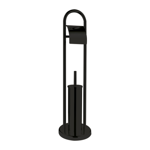 Ерш напольный с бумагодержателем Zerix KIT ME04 Black (ZX4644)