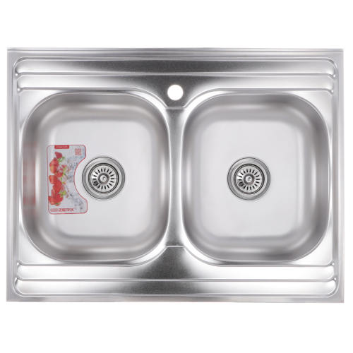 Кухонна мийка накладна Zerix Z8060B-08-180E (satin) (ZX1620) Кухонна мийка накладна Zerix Z8060B-08-180E (satin) (ZX1620)