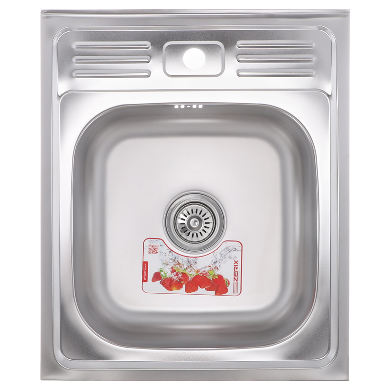 Кухонная мойка накладная ZERIX Z5060-06-160E (satin) (ZX1611)
