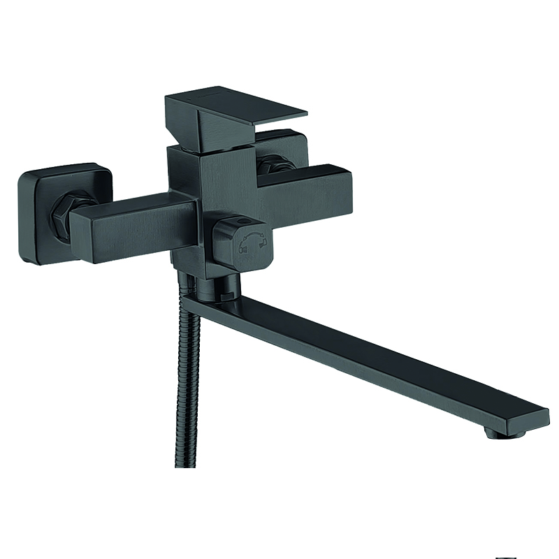 Смеситель для ванны ZERIX KUB-006 (EURO) BLACK с нерж. стали SUS304 (черный) (ZX4850)