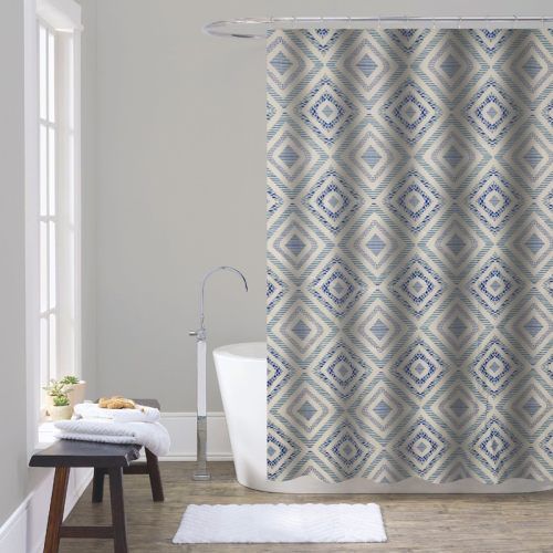 Штора для ванної з поліестеру Zerix SCT-011-180x180 (Візерунок "Синій ромб на сірому") (ZX4982) Штора для ванної з поліестеру Zerix SCT-011-180x180 (Візерунок "Синій ромб на сірому") (ZX4982)