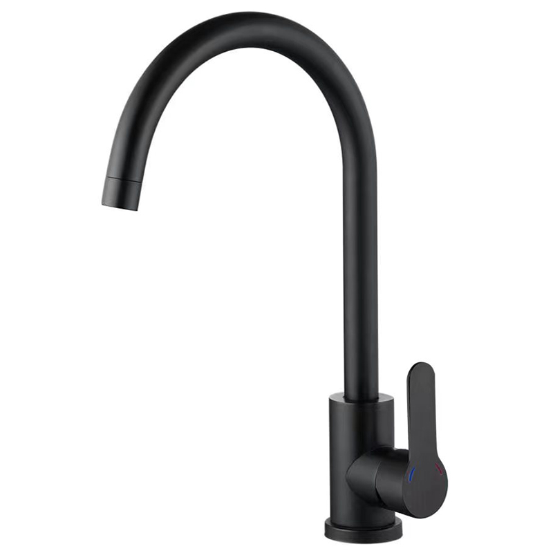 Смеситель для кухни ZERIX DAX-011 BLACK из нерж. стали SUS304 (черный) (ZX4817)