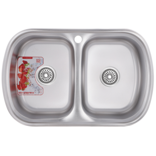 Мийка кухонна Zerix Z7749-08-180E (satin) (ZM0565) Мийка кухонна Zerix Z7749-08-180E (satin) (ZM0565)
