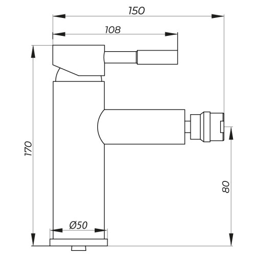 Смеситель для биде Zerix LR75005 (LL1668)