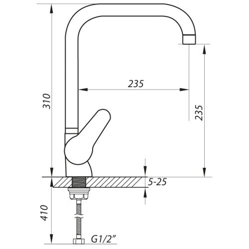 Смеситель для кухни Zerix SOP7 146 (ZX2653)