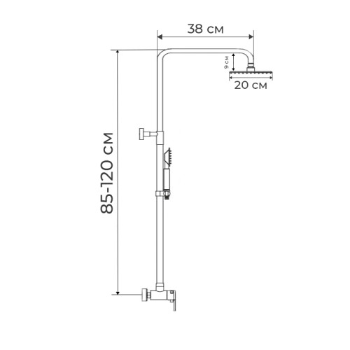Душова колона із змішувачем Zerix LR72403-1 SUS304 (ZX2990)