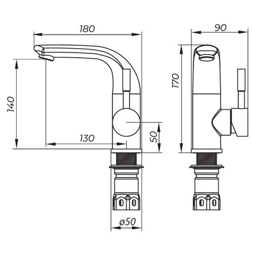 Смеситель для умывальника Zerix LR71205 (LL1468)
